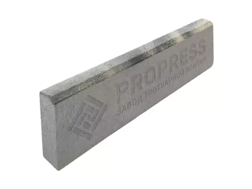 Поребрик бетонный садовый 1000х200х60 №15 "Антрацит", фото на белом фоне